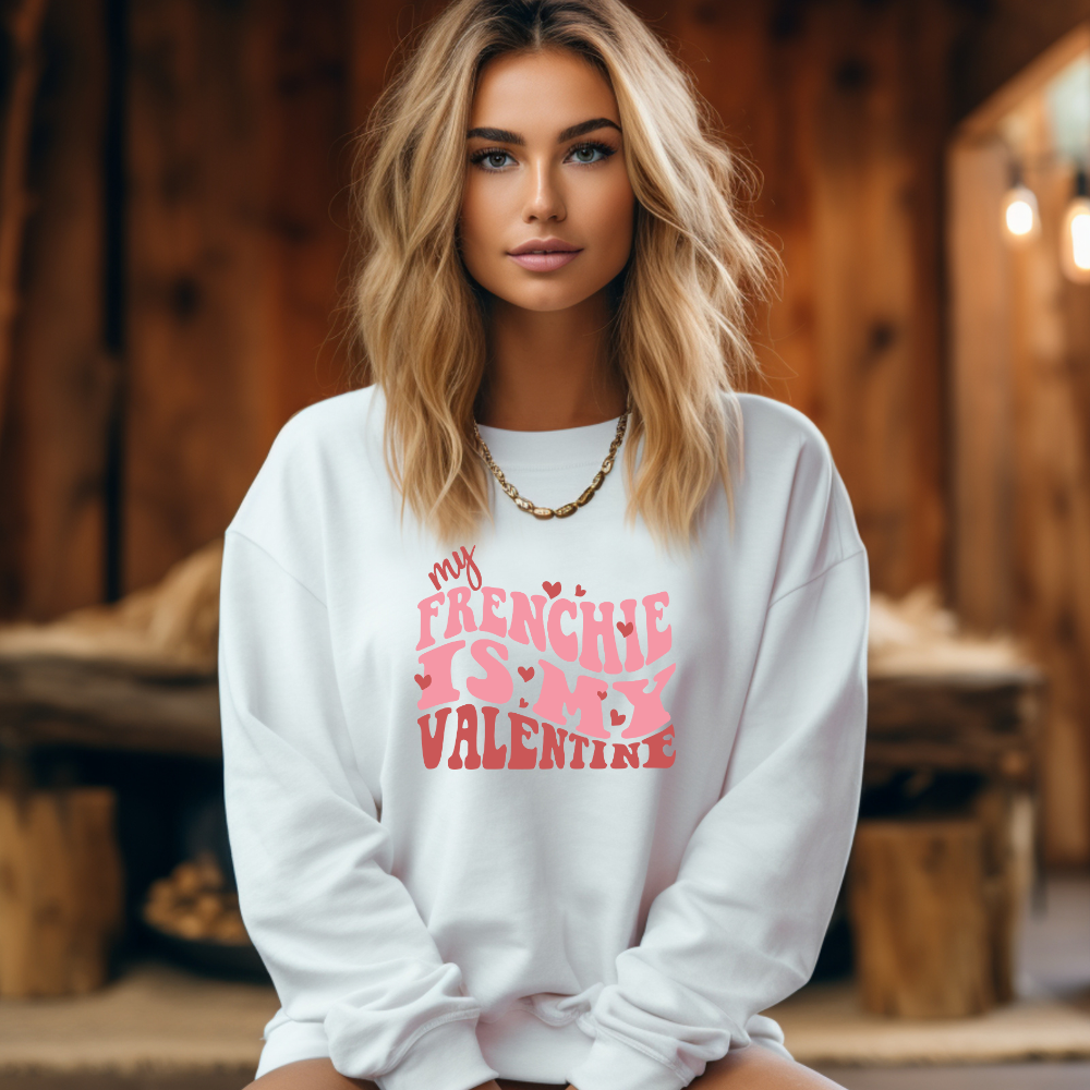 My Frenchie Is My Valentine Unisex Heavy Blend™ Crewneck Sweatshirt