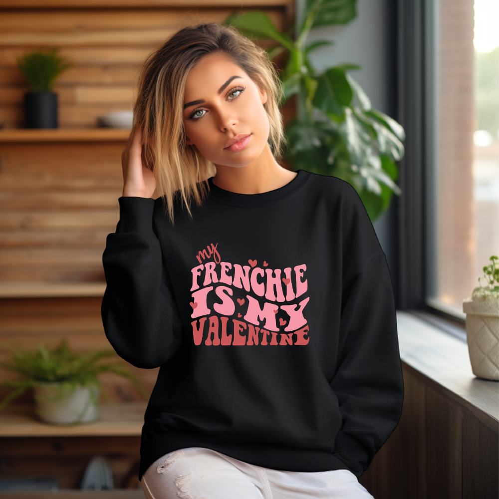 My Frenchie Is My Valentine Unisex Heavy Blend™ Crewneck Sweatshirt