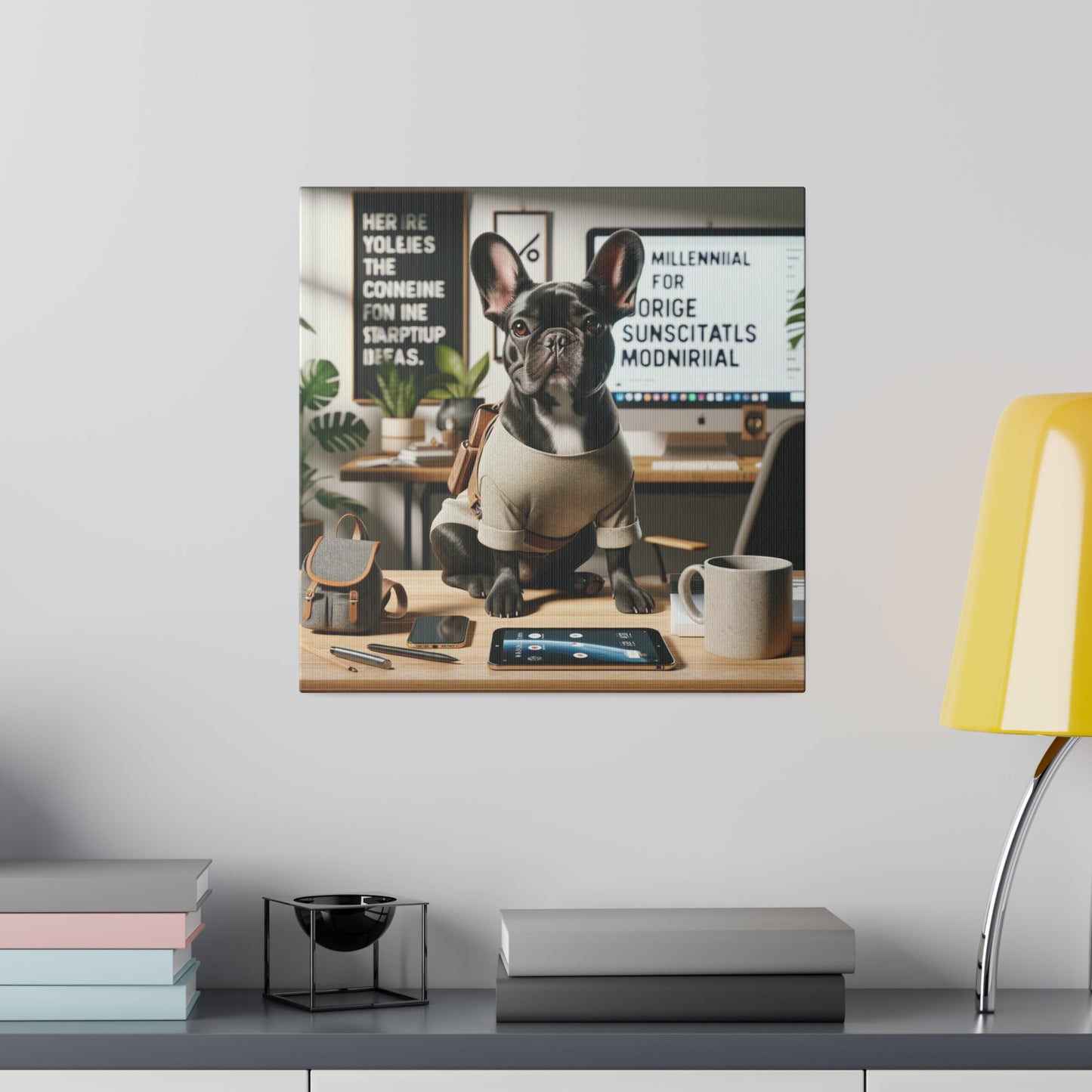 Frenchie 00-Matte Canvas, Stretched, 14x14