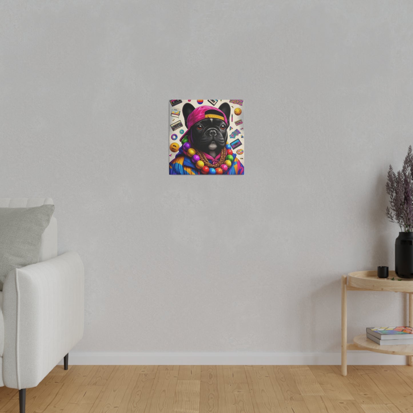 Frenchie 90s-Matte Canvas, Stretched, 14x14