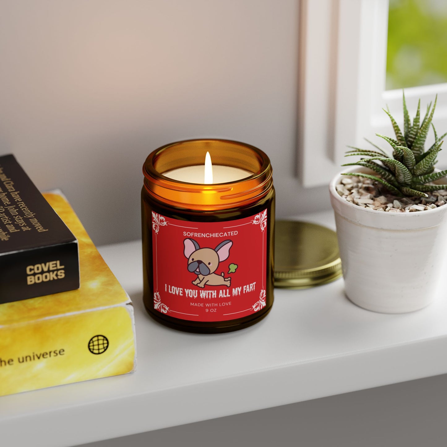 I Love You With All My Fart Scented Candles,Coconut Apricot Wax (9oz)