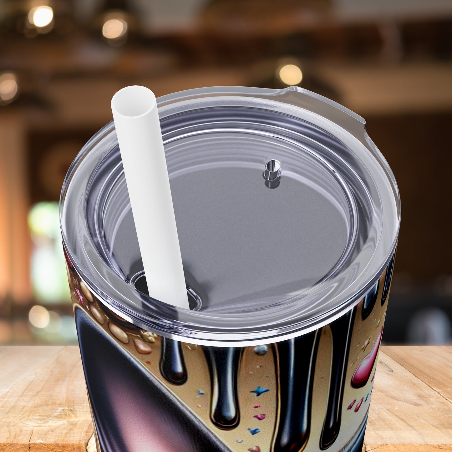 BOWZER-Skinny Tumbler with Straw, 20oz