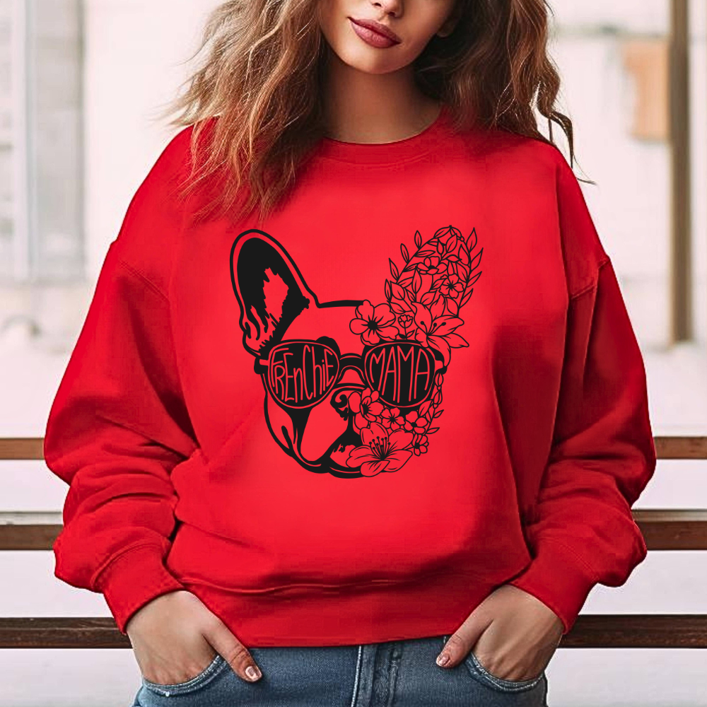 Floral Frenchie Mama Unisex Heavy Blend⢠Crewneck Sweatshirt