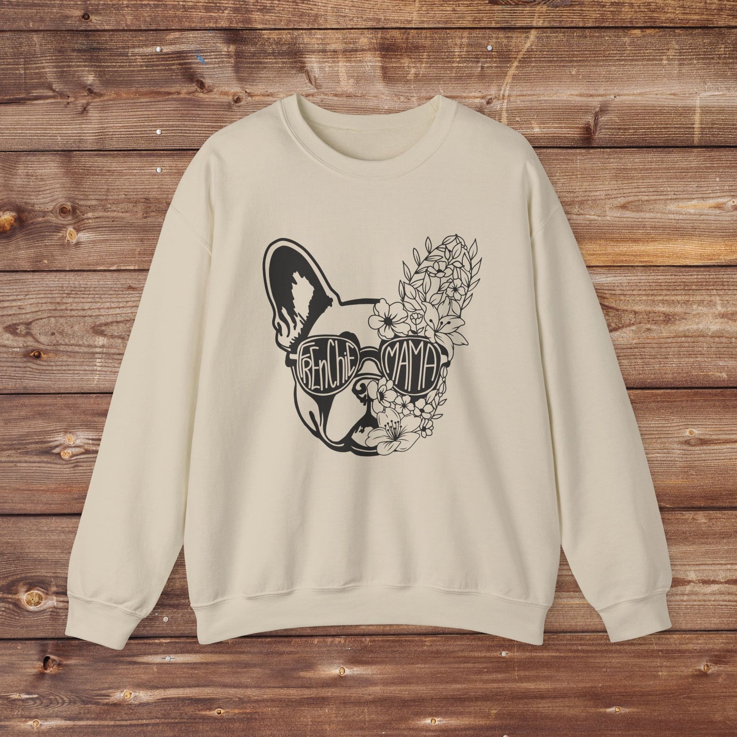 Floral Frenchie Mama Unisex Heavy Blend⢠Crewneck Sweatshirt