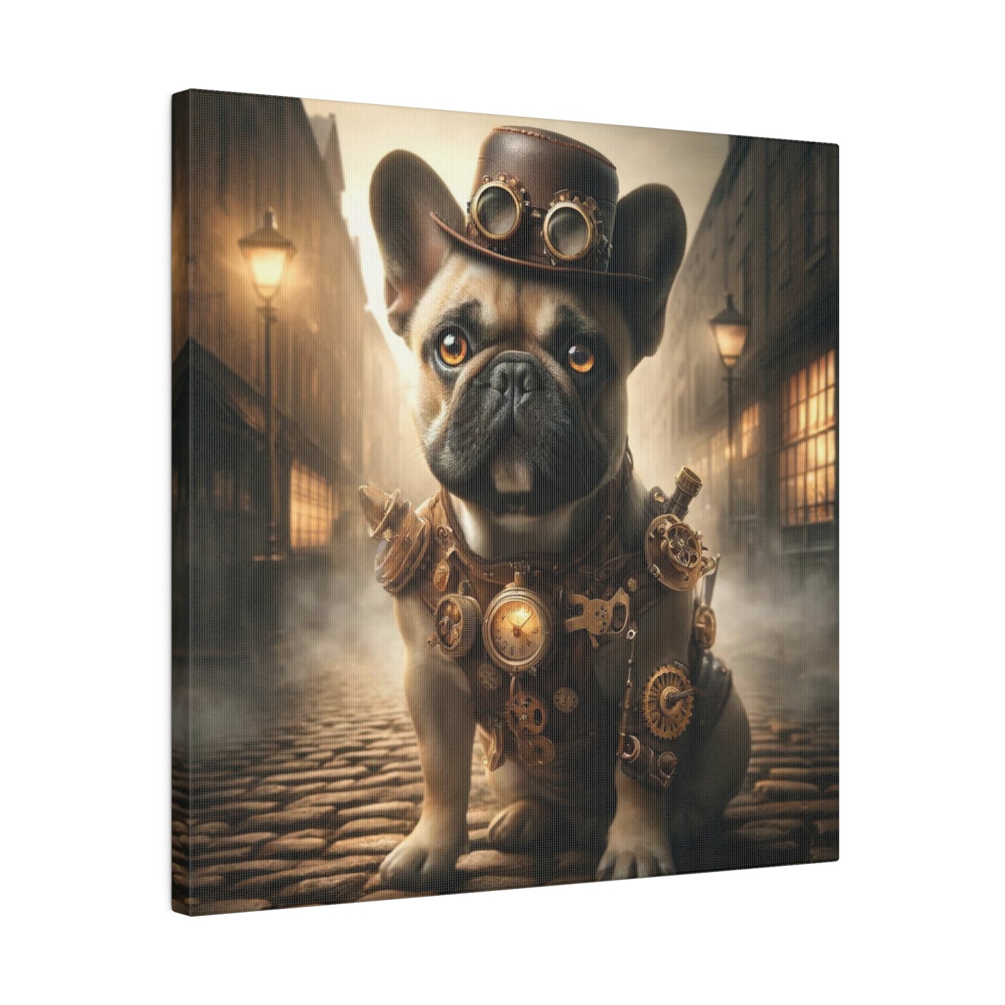 Frenchie Steam Punk-Matte Canvas, Stretched, 14x14