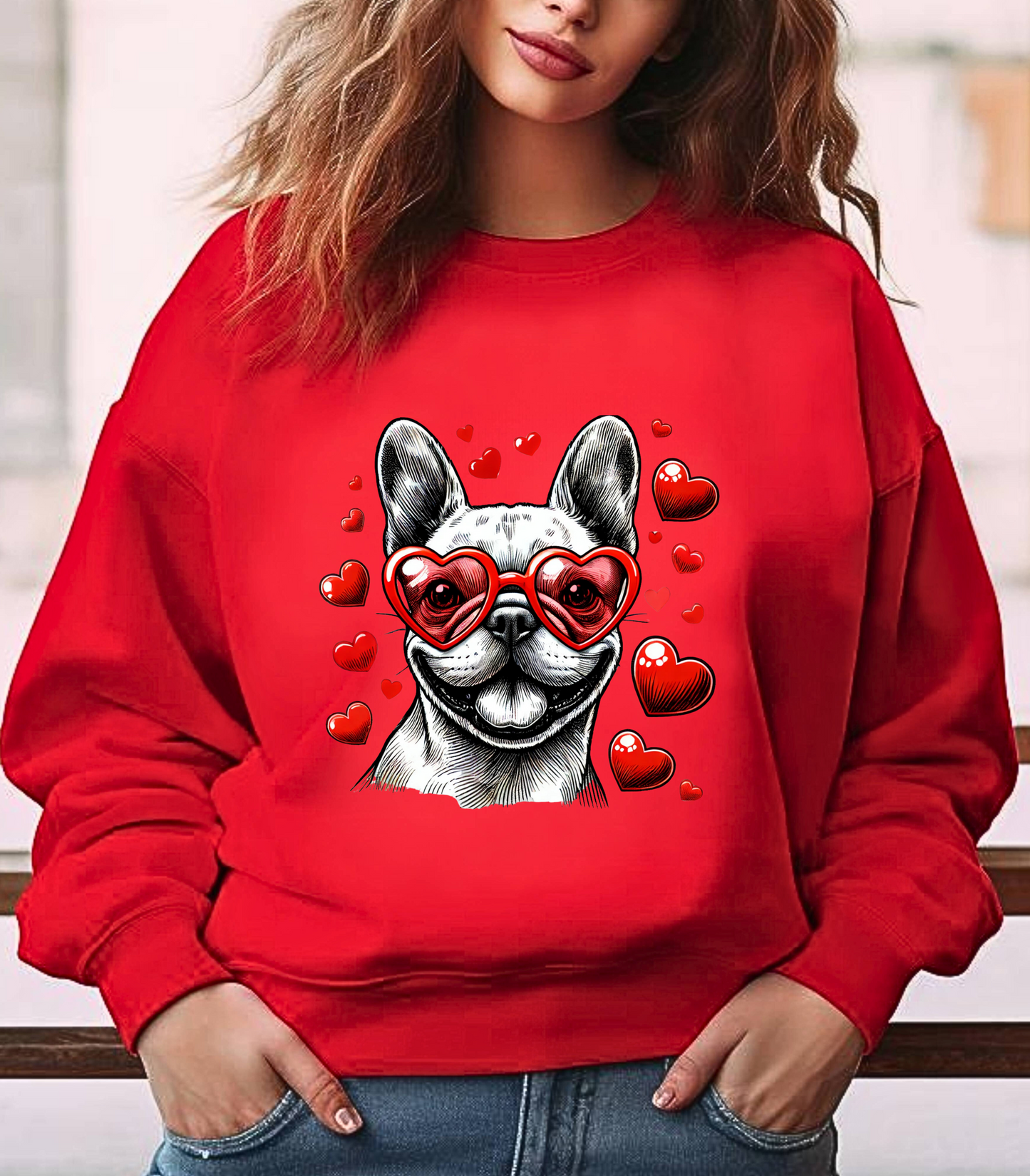 Happy Frenchie Unisex Heavy Blend⢠Crewneck Sweatshirt