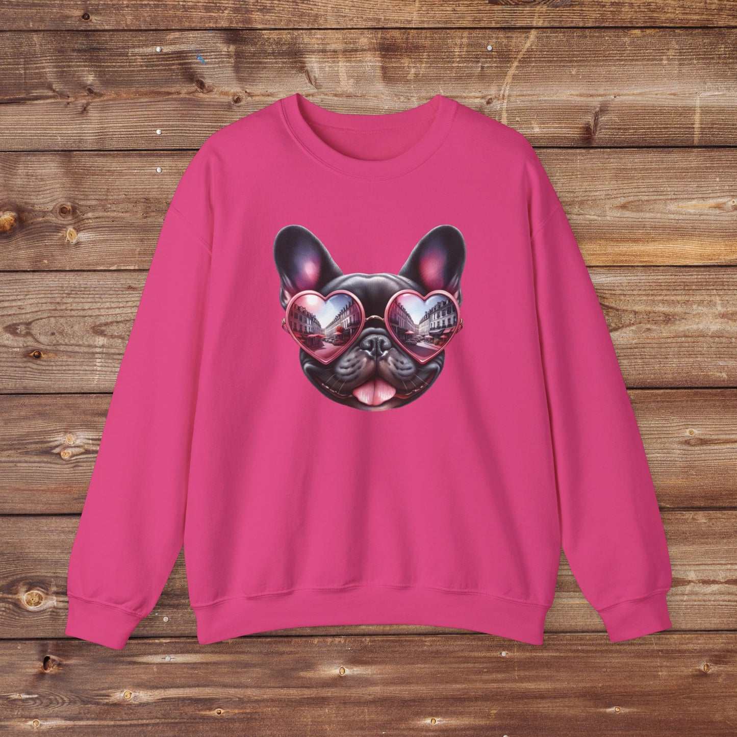 Frenchie Heart Shades Crewneck Sweatshirt