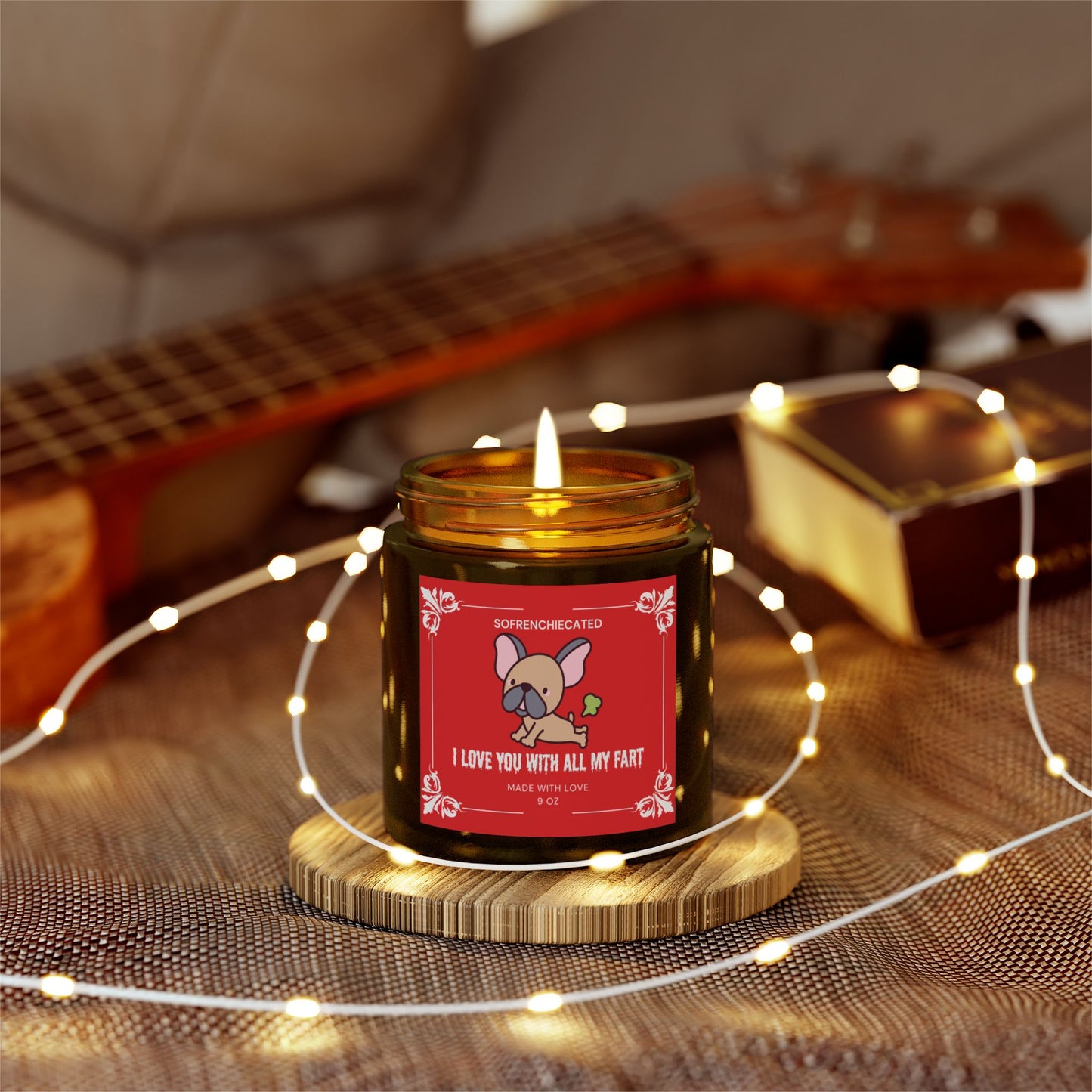 I Love You With All My Fart Scented Candles,Coconut Apricot Wax (9oz)