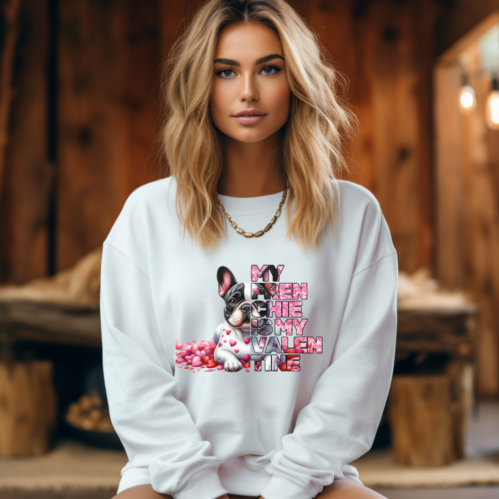 My Frenchie Is My Valentine II Unisex Heavy Blend™ Crewneck Sweatshirt