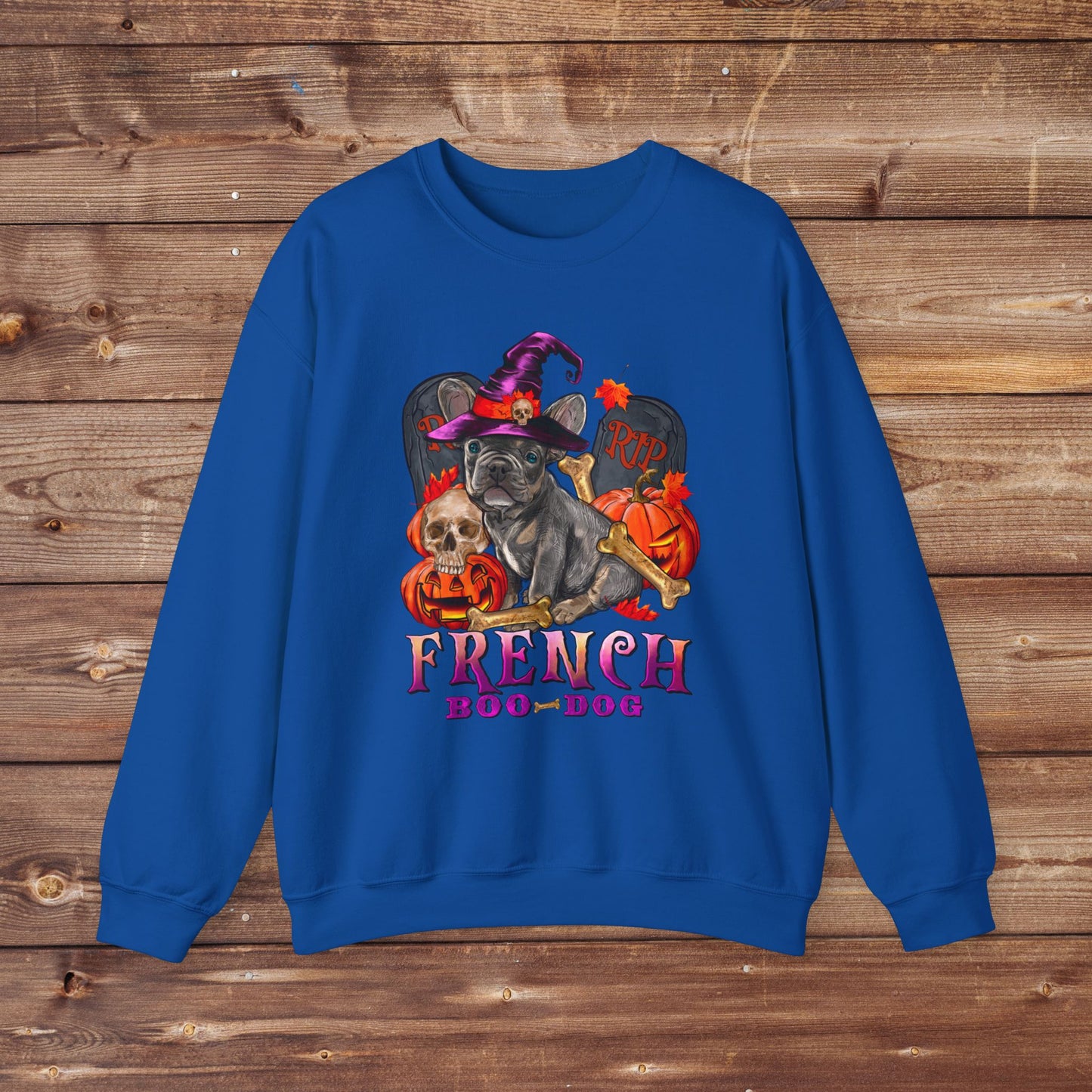 French Boo Dog Unisex Heavy Blend™ Crewneck Sweatshirt