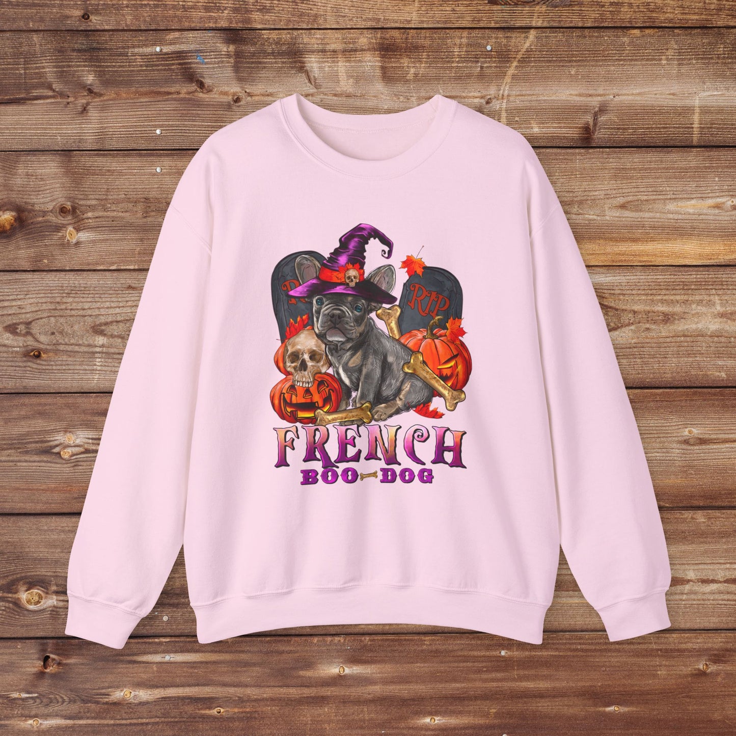 French Boo Dog Unisex Heavy Blend™ Crewneck Sweatshirt