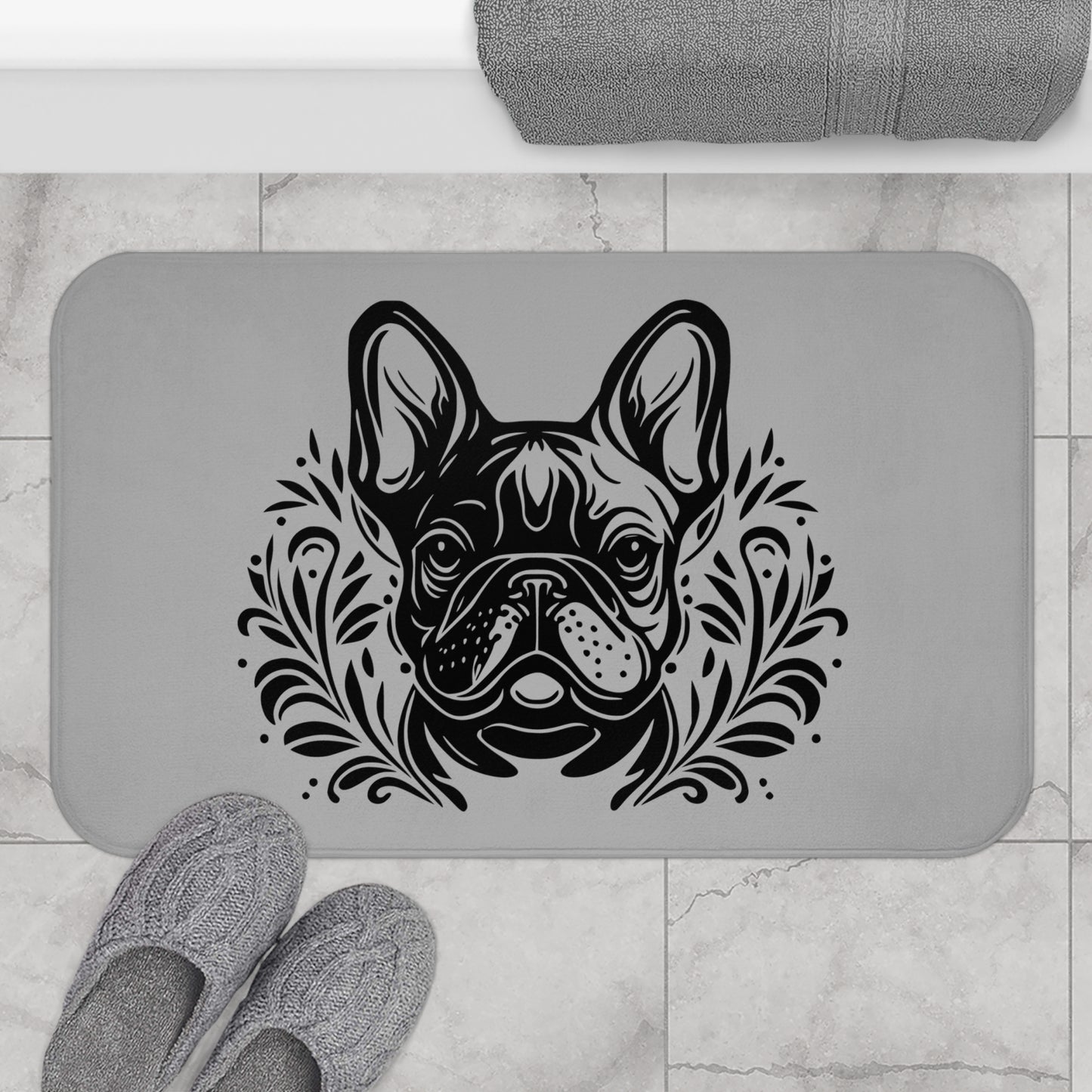 Frenchie Silhouette-Bath Mat