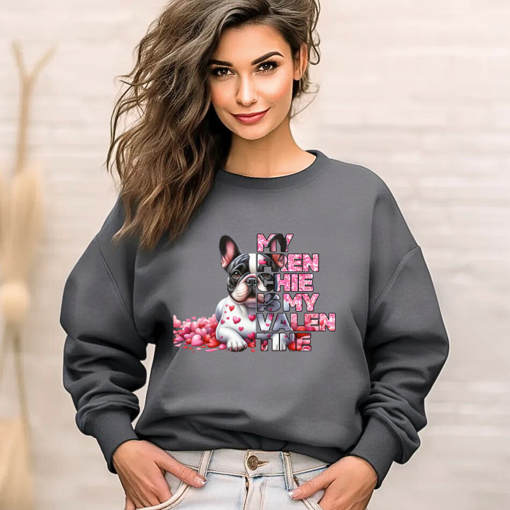 My Frenchie Is My Valentine II Unisex Heavy Blend™ Crewneck Sweatshirt
