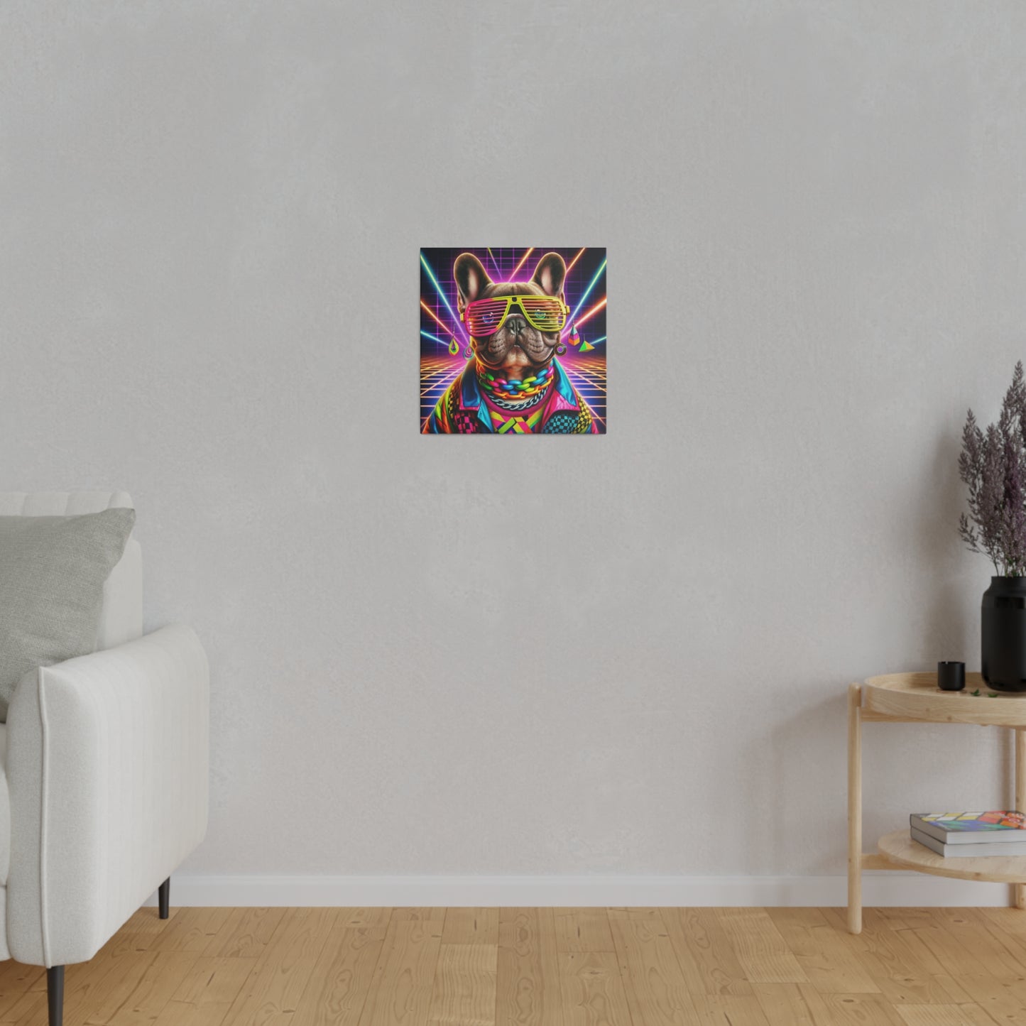 Frenchie 80s-Matte Canvas, Stretched, 14x14