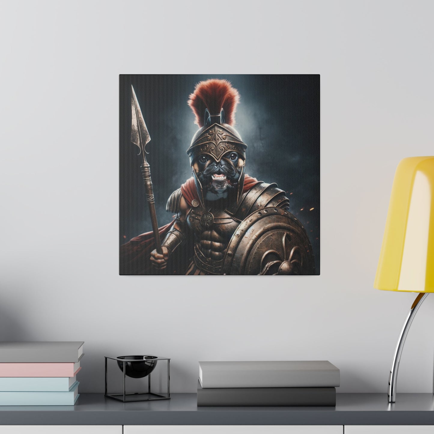 Frenchie Gladiator-Matte Canvas, Stretched, 14x14