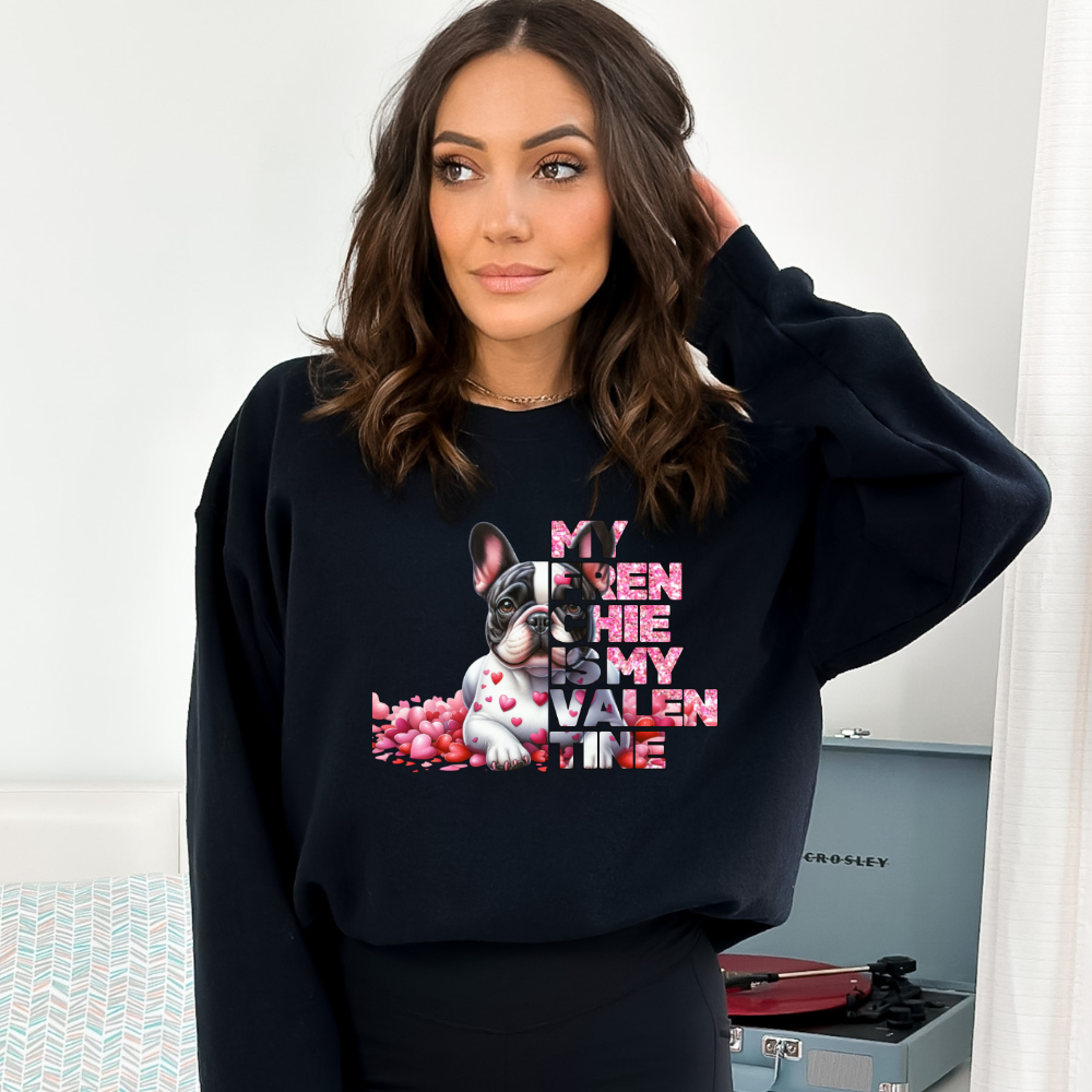 My Frenchie Is My Valentine II Unisex Heavy Blend™ Crewneck Sweatshirt