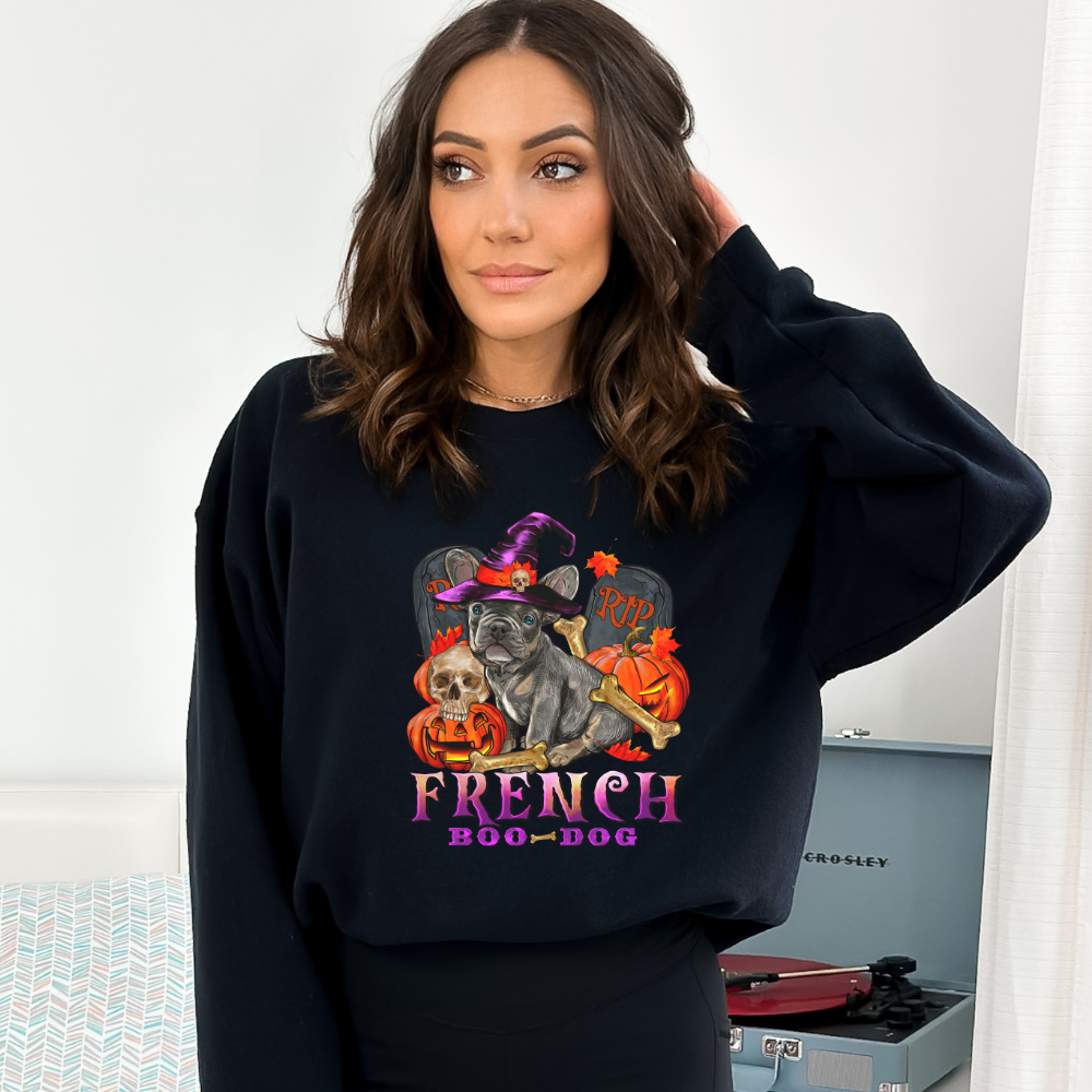 French Boo Dog Unisex Heavy Blend™ Crewneck Sweatshirt