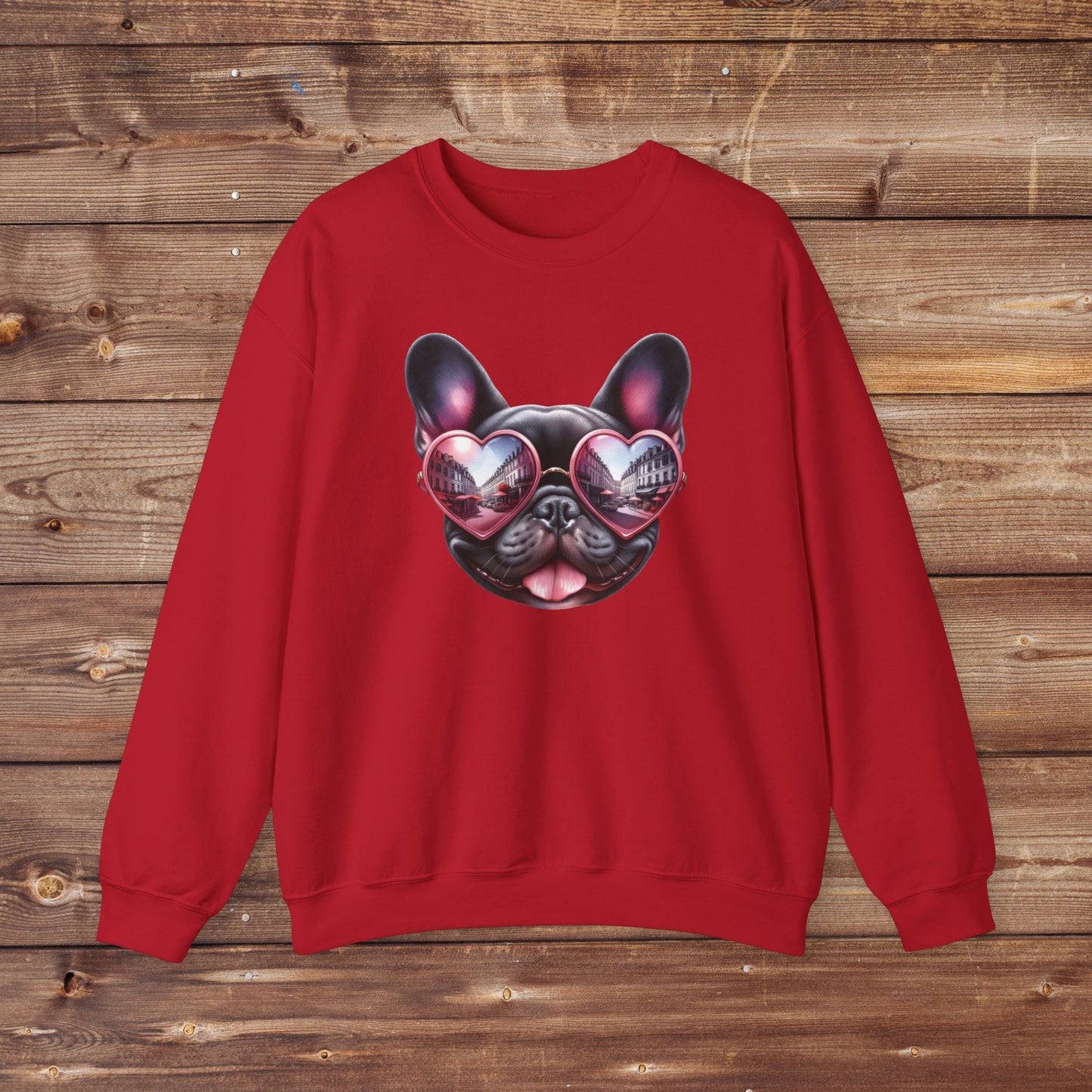 Frenchie Heart Shades Crewneck Sweatshirt