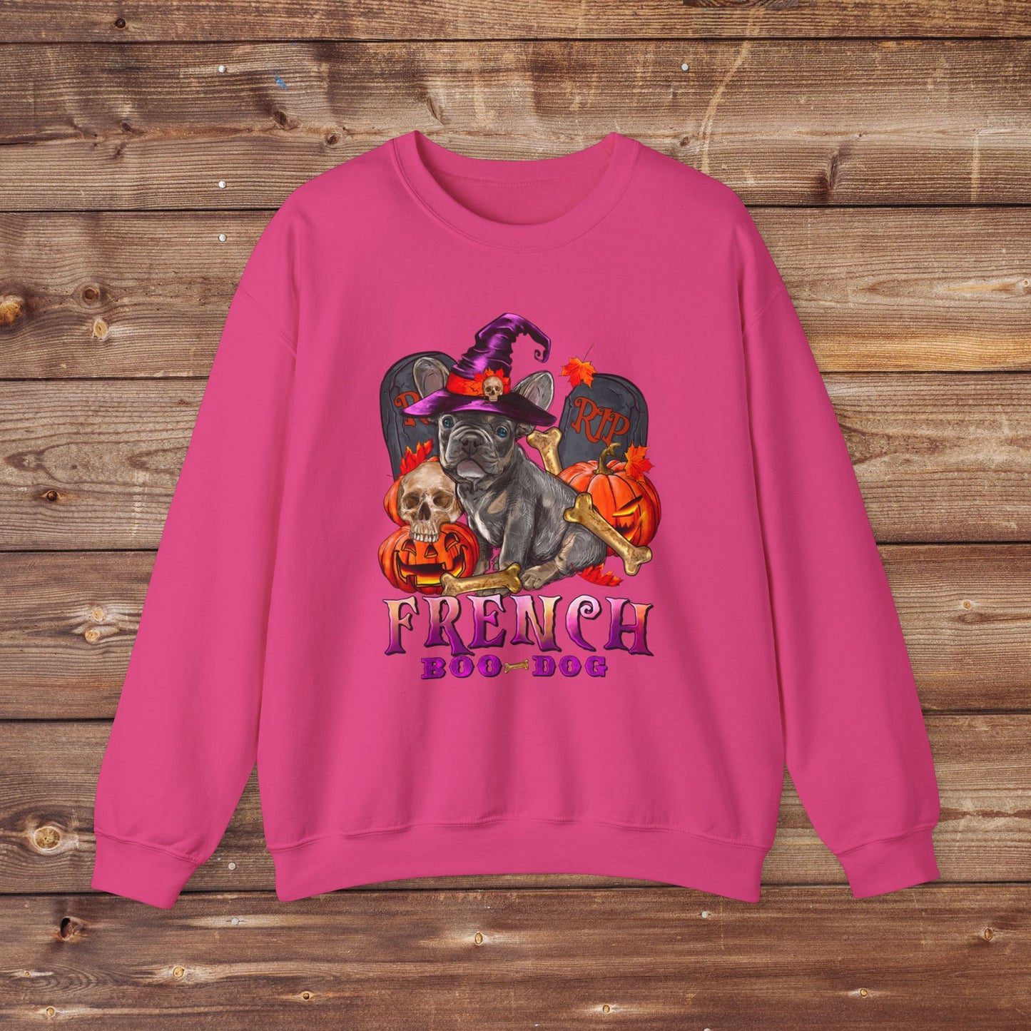 French Boo Dog Unisex Heavy Blend™ Crewneck Sweatshirt