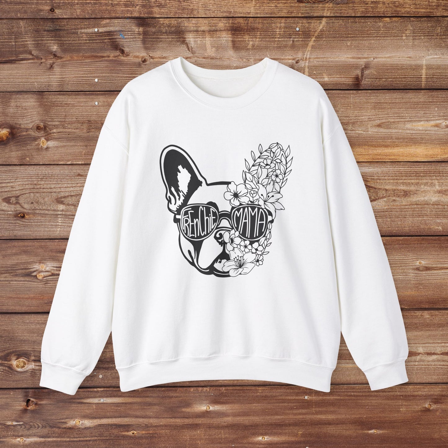 Floral Frenchie Mama Unisex Heavy Blend™ Crewneck Sweatshirt