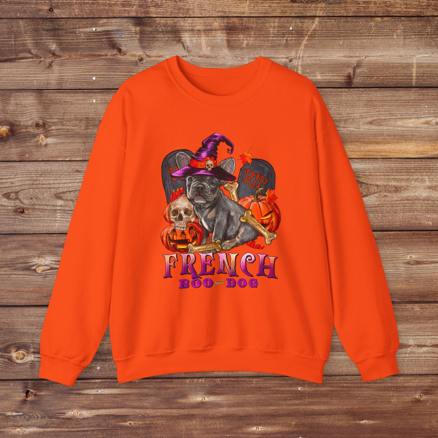 French Boo Dog Unisex Heavy Blend™ Crewneck Sweatshirt