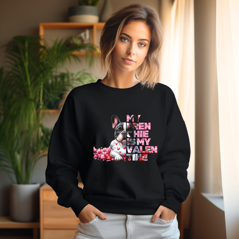My Frenchie Is My Valentine II Unisex Heavy Blend™ Crewneck Sweatshirt