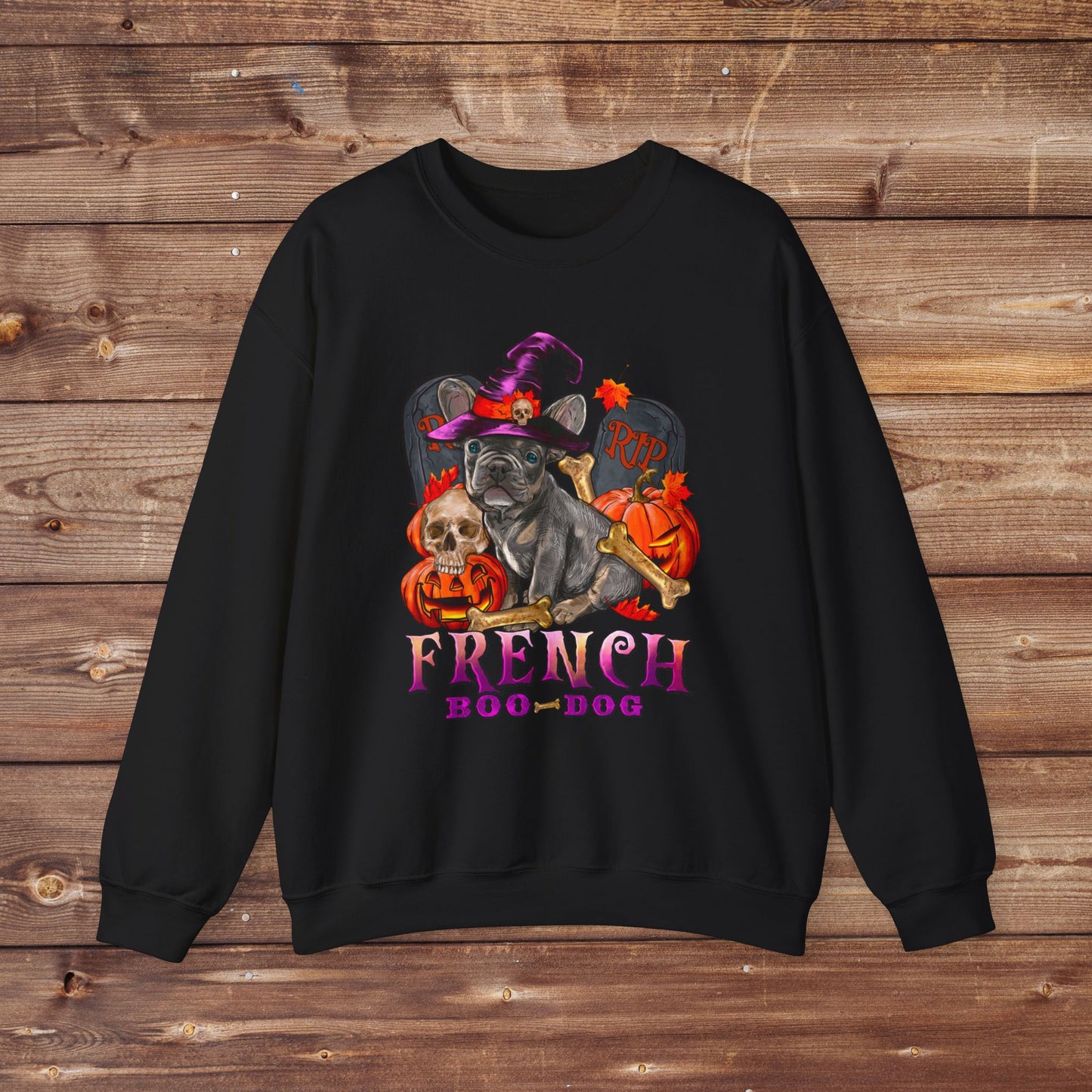 French Boo Dog Unisex Heavy Blend™ Crewneck Sweatshirt
