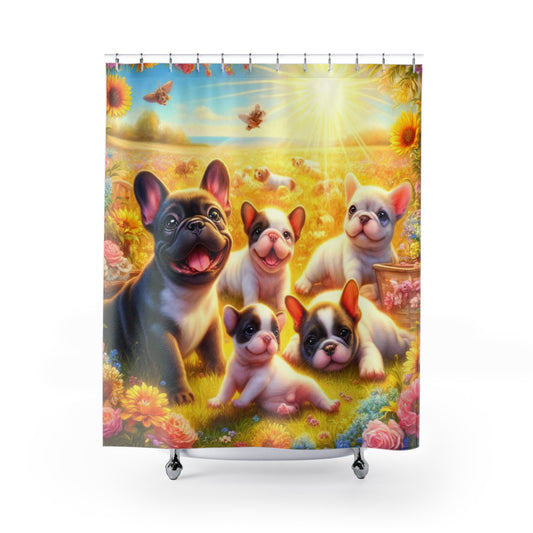 Frenchie Fun In Da Sun-Shower Curtains