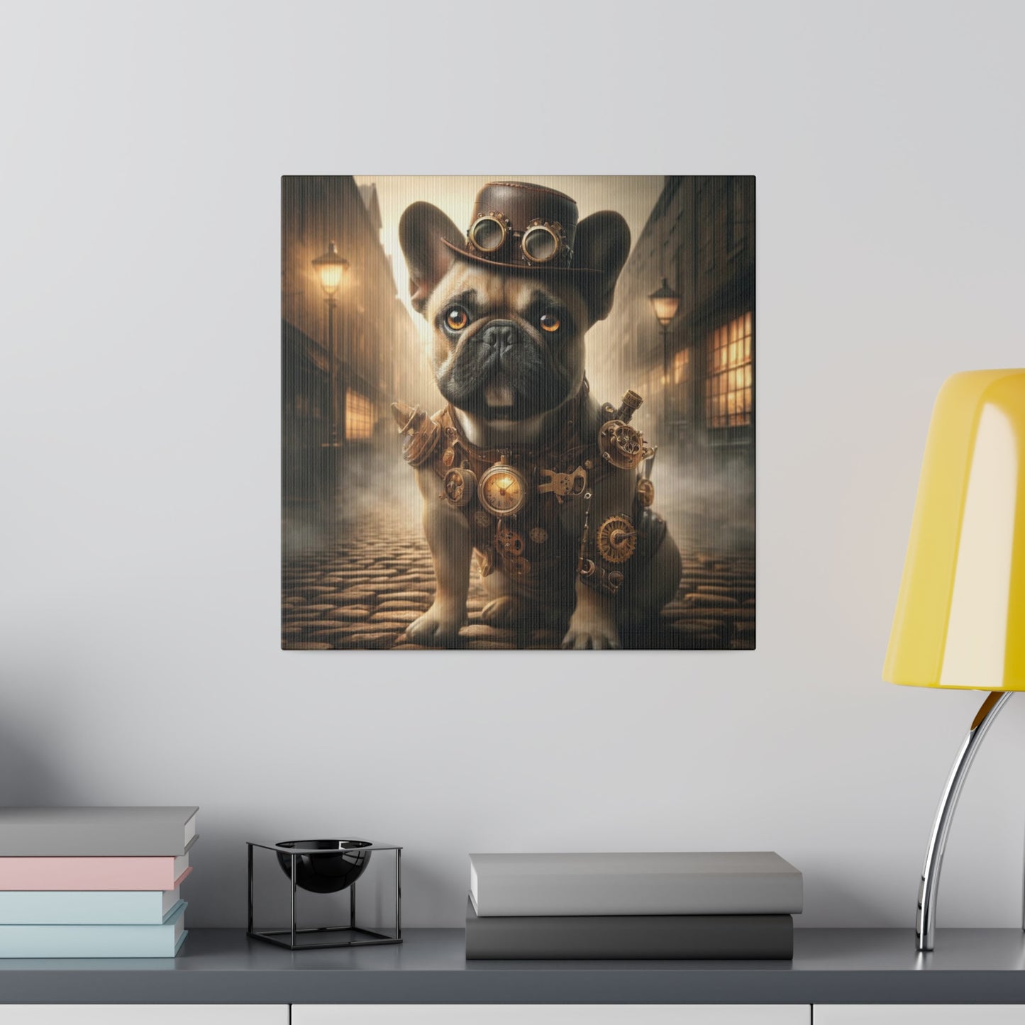 Frenchie Steam Punk-Matte Canvas, Stretched, 14x14