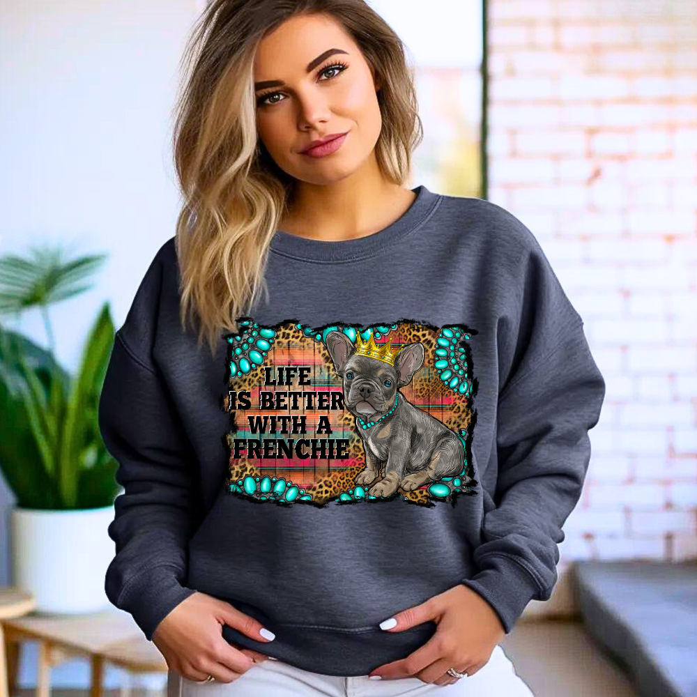 Life Is Better With A Frenchie - Unisex Heavy Blend™ Crewneck Sweatshirt